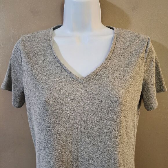 Apt 9 Womens Knit Tee Size S Gray Short Sleeve V-Neck Top - Picture 3 of 9